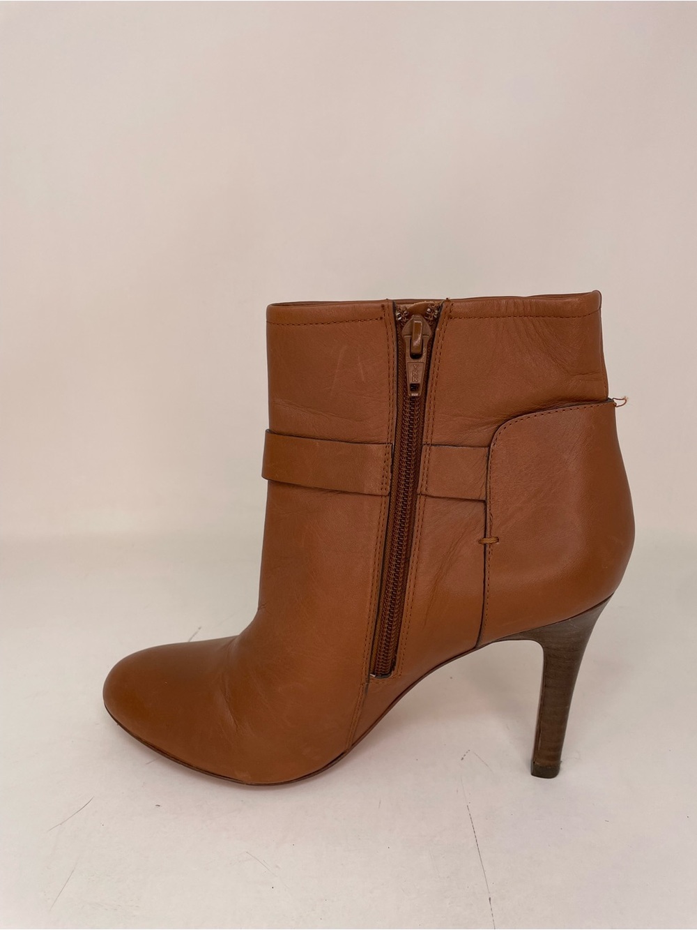 Coach Boots Women's Tan Leather Ankle Booties Buckle Detail Heels 7.5 - Picture 7 of 11